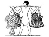 Egyptian carrying fish